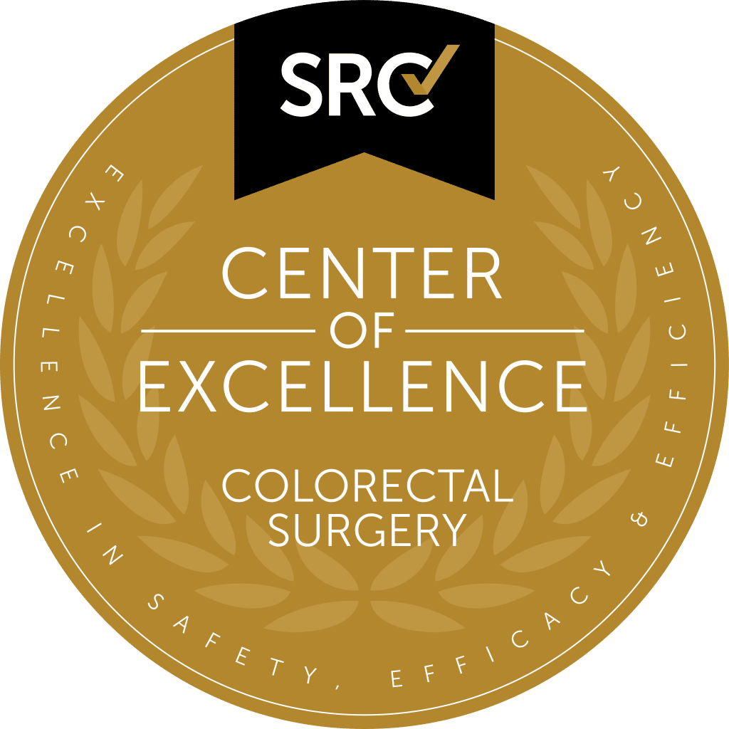 surgical review corporation gold seal reading "center of excellence colorectal surgery"